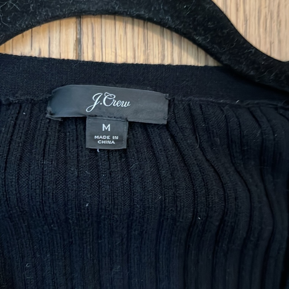 J. Crew Ribbed V Neck Cardigan Sweater Dress Medium - Picture 5 of 6